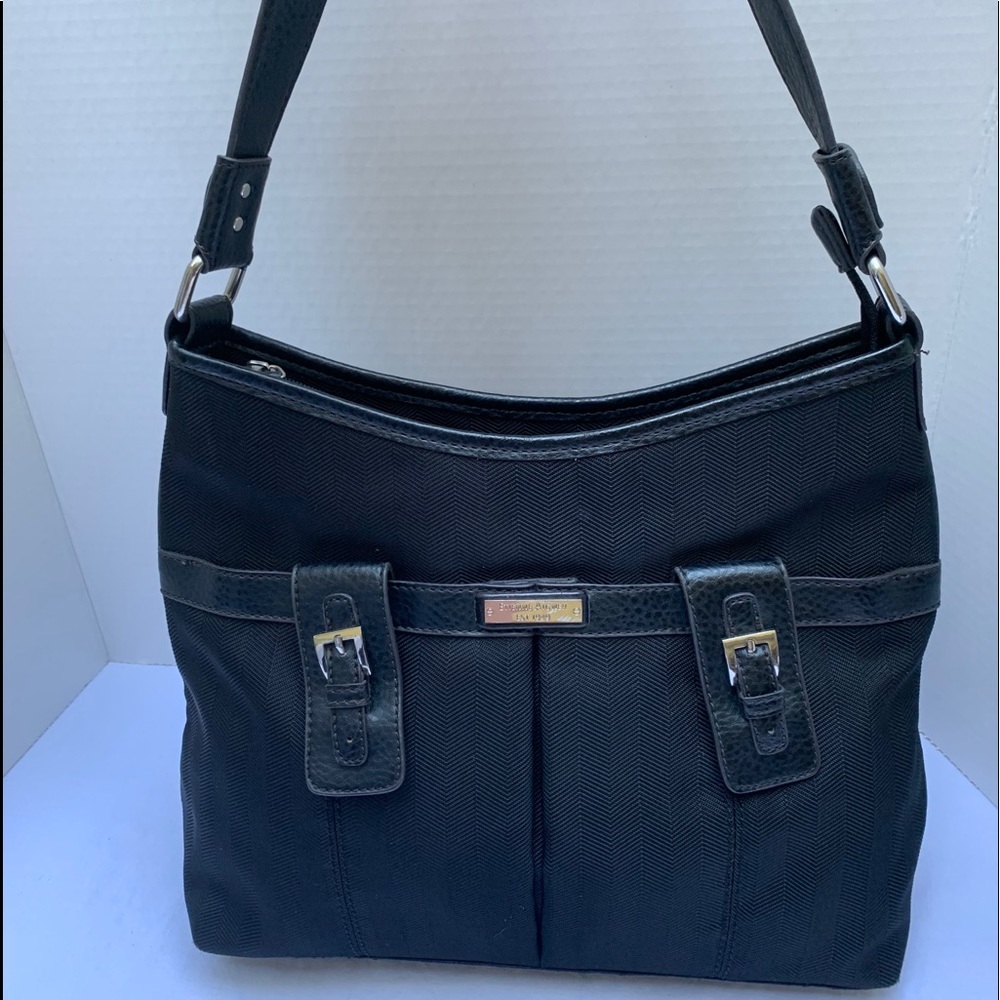 Étienne Aigner Black Canvas Shoulder Bag
